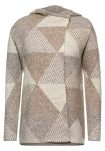 Load image into Gallery viewer, 253476- Taupe Jacquard Hoody Cardigan - Cecil