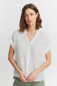 0523- White Chiffon Blouse- Fransa