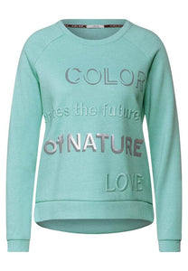 302001- Aqua Print Sweatshirt - Cecil