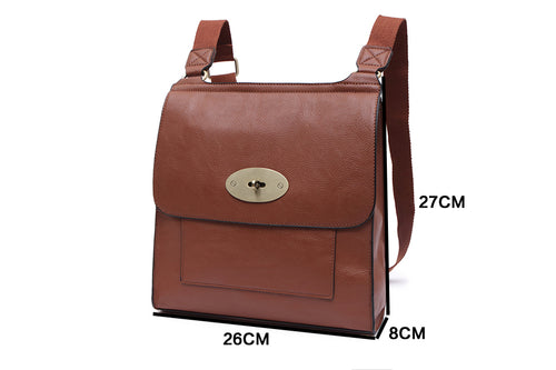 21601- Flap Over Crossbody Bag- Brown