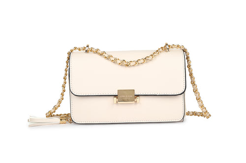 32201 - Double Zip Wallet Bag - Cream