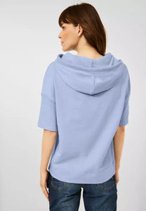 301863- Short Sleeve Blue Hoodie - Cecil