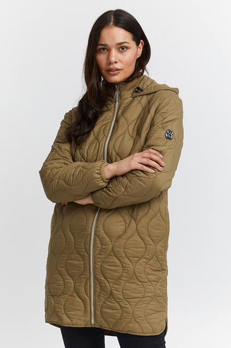 0755- Fransa Quilted Jacket- Olive