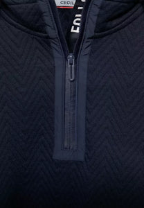 302015- Navy 1/2 Zip Sweater- Cecil