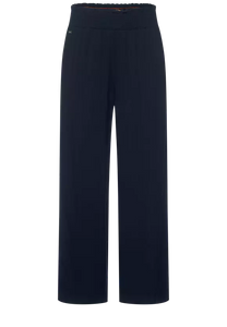 375148- Navy Elasticated Wide Leg Crop Trouser - Street One