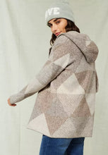 Load image into Gallery viewer, 253476- Taupe Jacquard Hoody Cardigan - Cecil