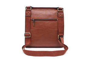 21601- Flap Over Crossbody Bag- Brown