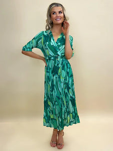 Green Positano MIDI Dress- Kate & Pippa