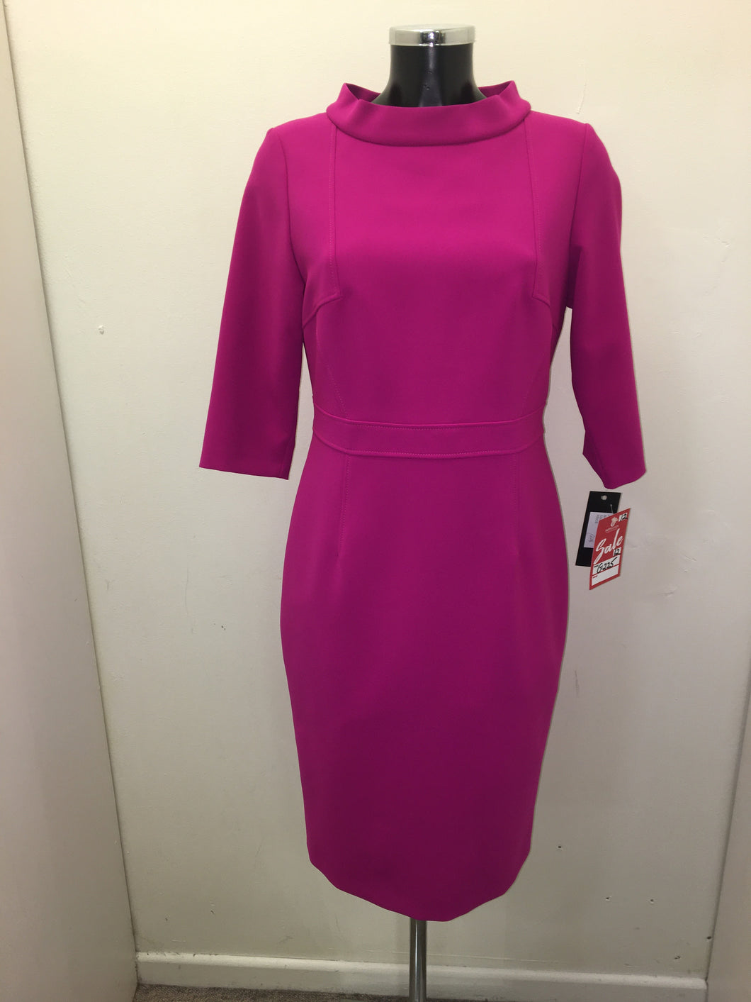 Cerise Pink High Neck Dress -Kate Cooper