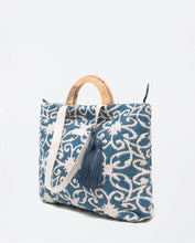 Load image into Gallery viewer, 821- Large Shopper Bag w/ Bamboo Handle- Surkana