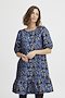 Load image into Gallery viewer, 1397- Fransa Black &amp; Blue Flower Print Dress