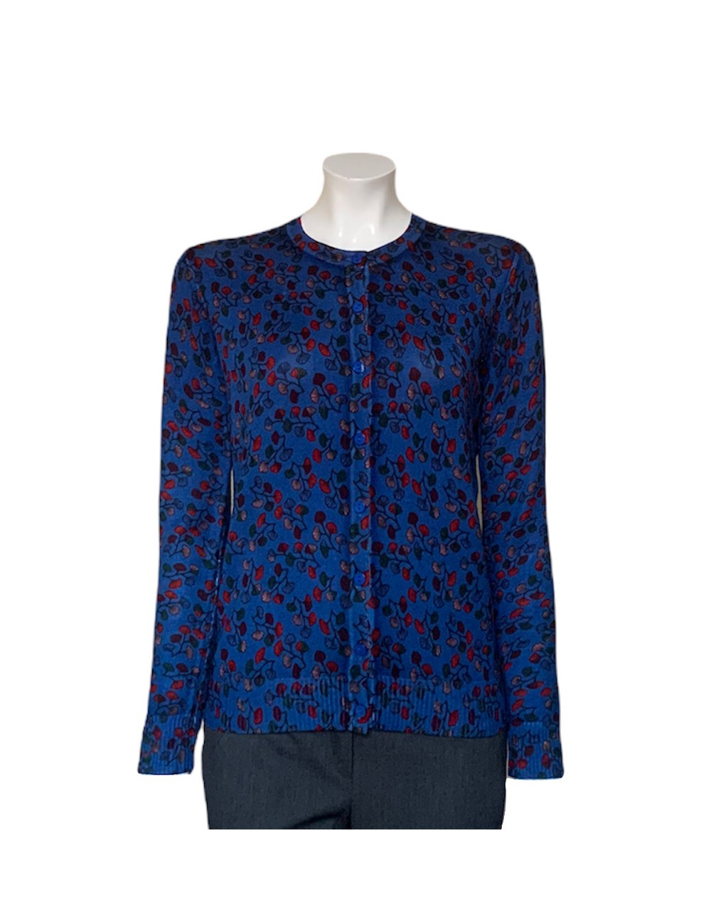 SV275- Floral Print Cardigan- Teal