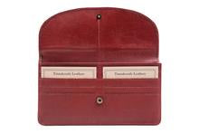 Load image into Gallery viewer, TK143 TINNAKEENLY LEATHERS Two Zip Compartment wallet purse RED